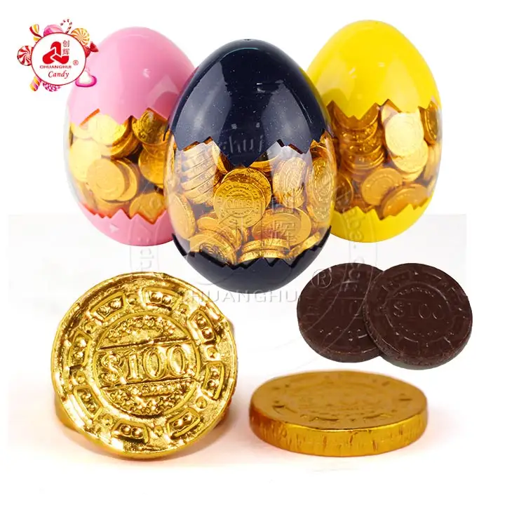 Gold Coin chocolate in egg shape jar