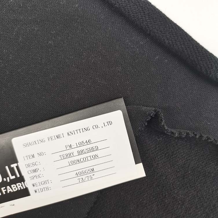 With Solid Pure Color Sweat French Terry Brushed Fabric 100% Cotton Fabric For Cloth