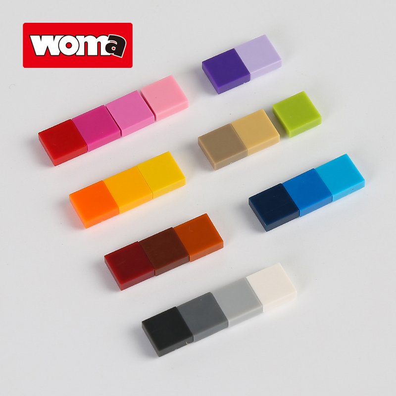 WOMA TOYS STEM развивающие кирпичи 1x1 части плитки moc строительные блоки креативная сборка плоская поверхность 1*1 пластина NO.3070