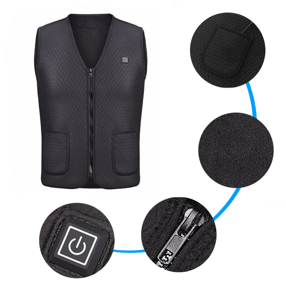 Electronic Usb Heated Saftey Vest Jacket Sleeve 12V Power Outdoor Warm Smart Heated Vest Mens Neoprene Heated In Store Geelong