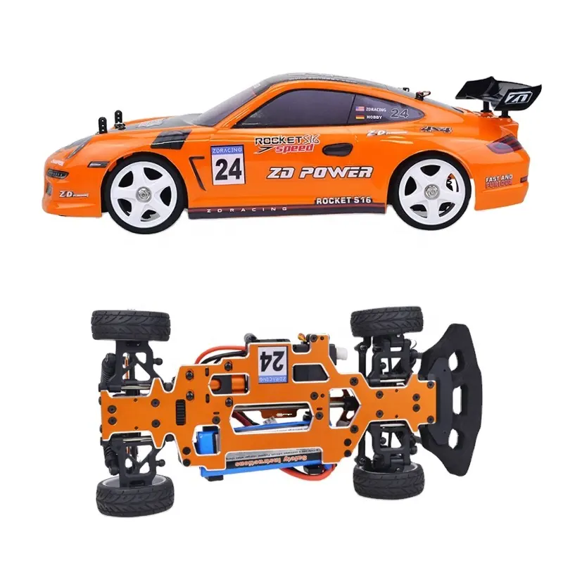 Metal Chassis 2.4G High Speed  Brush less  on Road Racing Remote RC Car 1/16