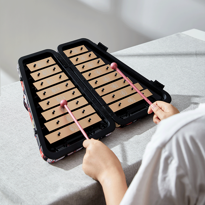 Hot selling color 16-key Metallophone gloclocimer percussion instrument kids