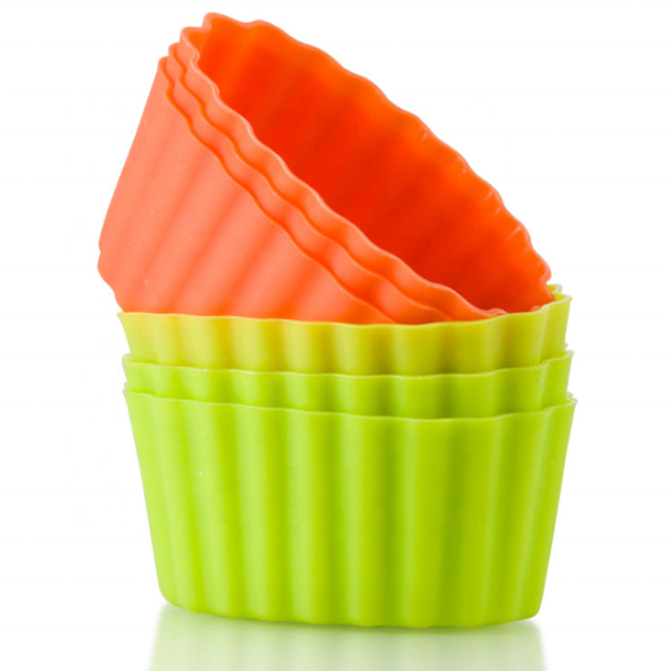 Reusable Heat Resistant Handmade Mini Cupcake Baking Cake Set Mold Liners Silicone Muffin Cups With PVC Box