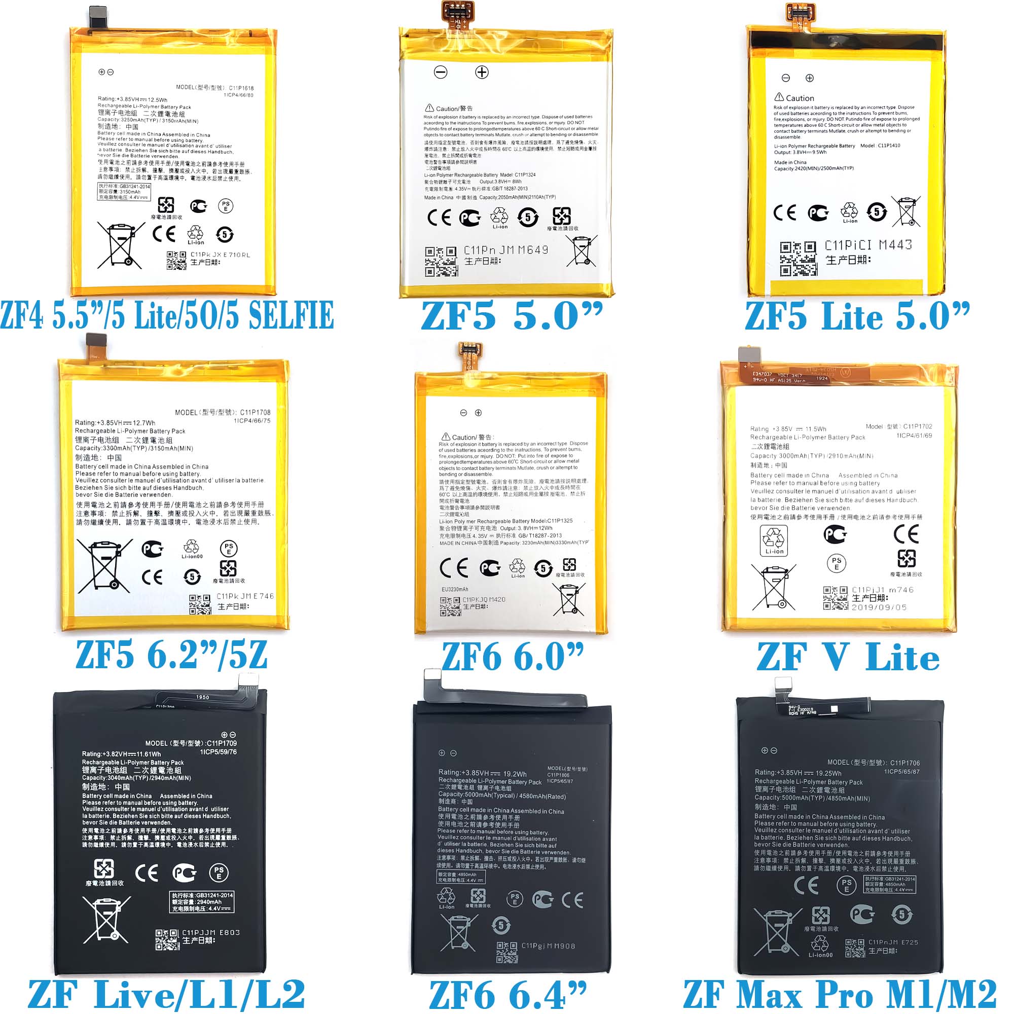 OEM Factory battery Full range of battery for Asus zenfone 2 fonepad 7 rgb battery 3 4 5