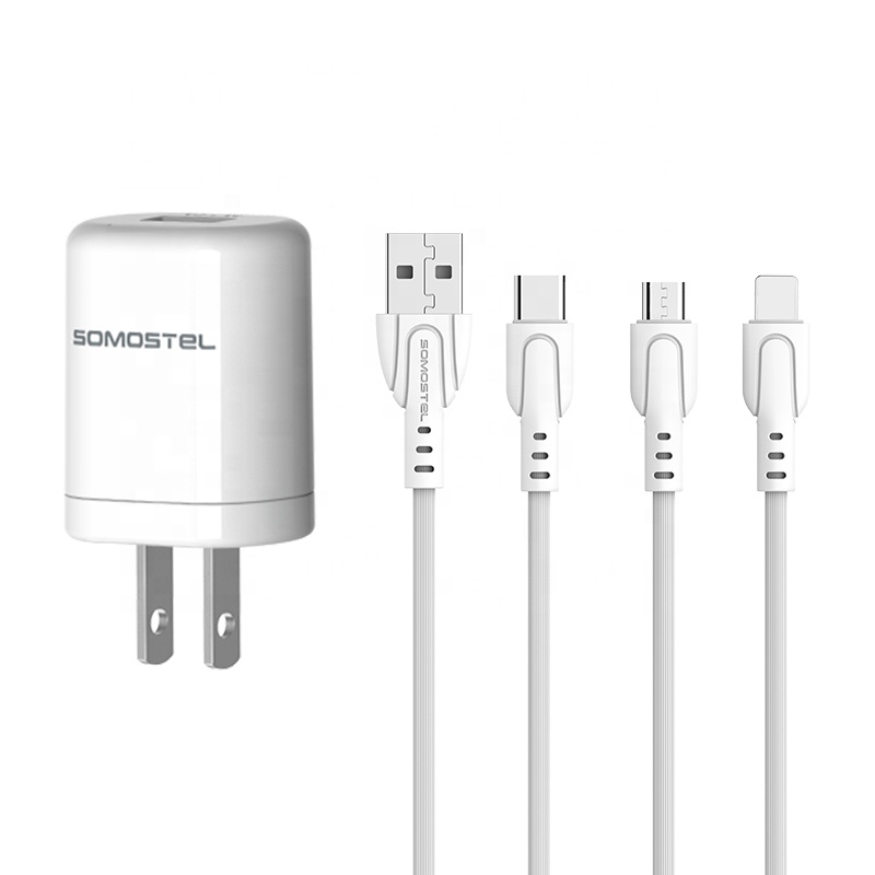 Зарядное устройство Somostel A56 с несколькими Usb-портами, настенное зарядное устройство с Usb-кабелем 10 см, 1 м, зарядное устройство для iphone, кабели и зарядные устройства
