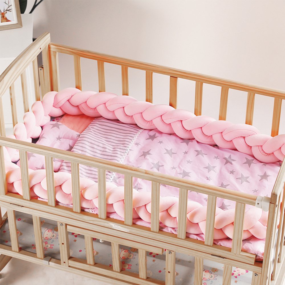 Kangobaby 3strands Crib Bumper Cotton Bed Sleep Bumper for Newborns Baby Kids