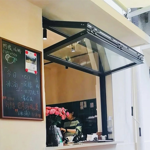 Deda large aluminum factory price commercial kitchen dining bar can customize vertical folding windows