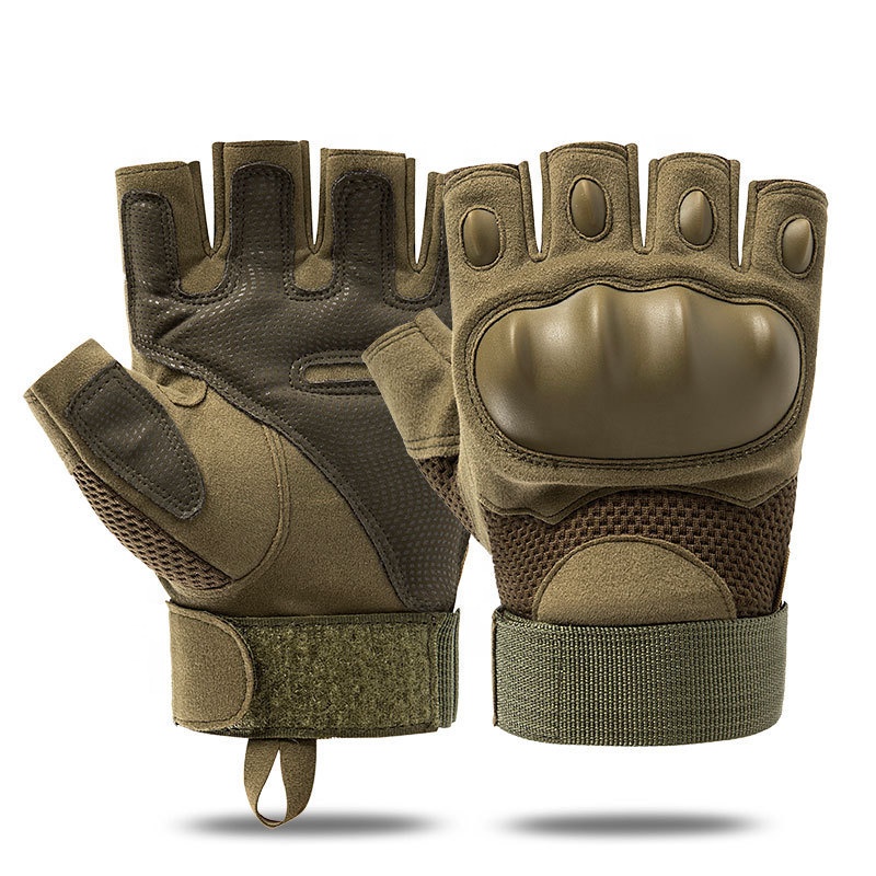 Combat Fingerless Military Police Outdoor Sports Tactical Knuckle Gloves For Men