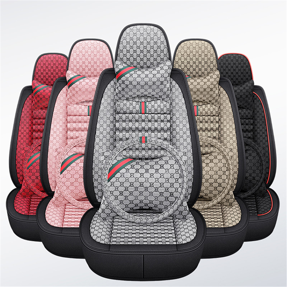 CNWAGNER Luxury Universal Leather linen Auto Car Seat Cover full Seat Cover Cushion