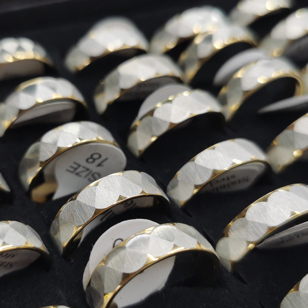 Wholesale Hot Sale Promotions Width Gold Silver Gold Stainless Steel Ring For Women Men
