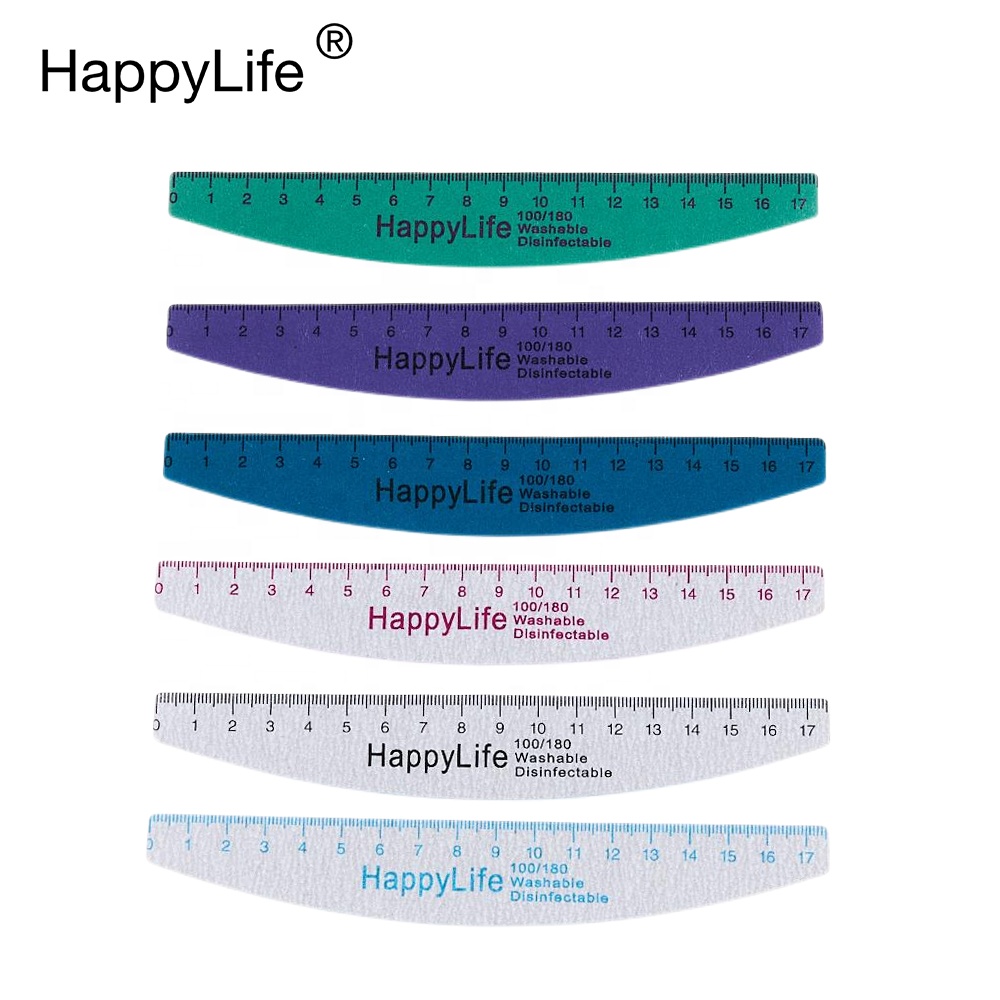 Профессиональные моющиеся брендовые инструменты для ногтей HappyLife, персонализированная наждачная бумага половинчатой Луны и зебры, оптовая продажа пилок для ногтей