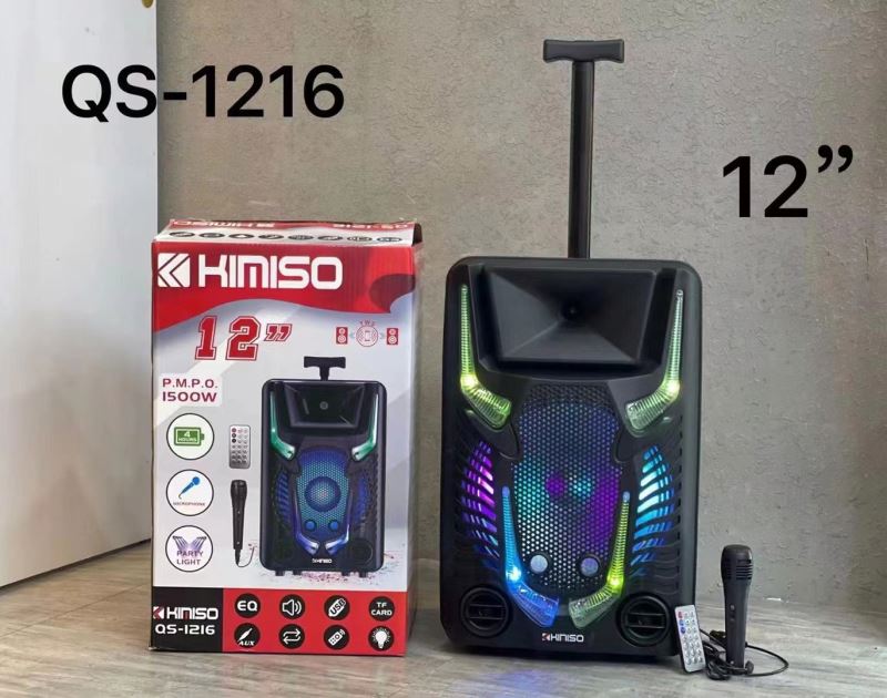 Kimiso QS-1216 завод Hi-Fi Мощный сабвуфер портативные колонки звуковая коробка музыкальный ноутбук караоке-система с Fm диктор вагонетки