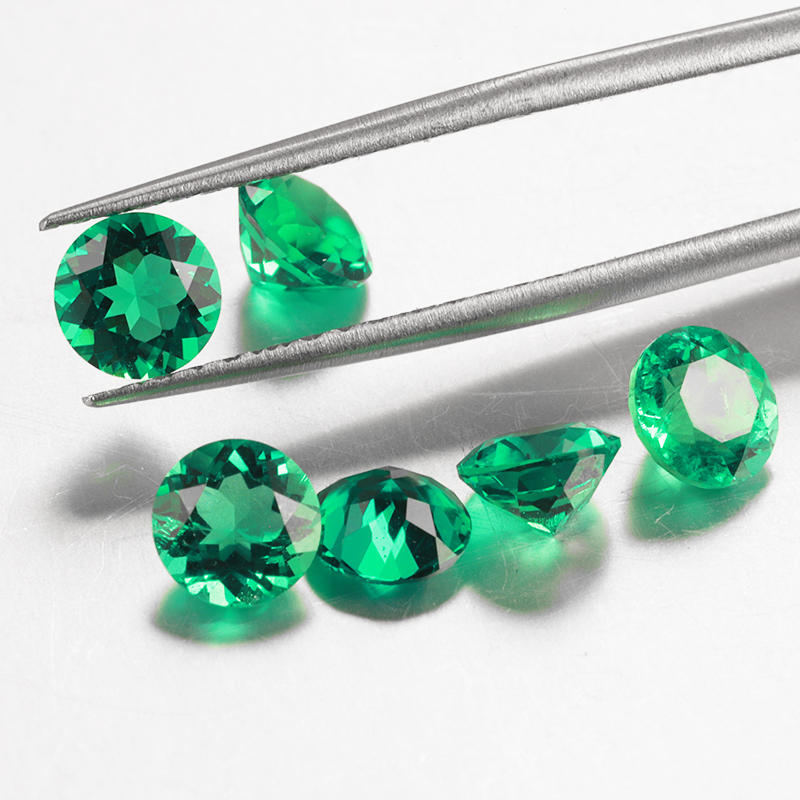 Starsgem Wholesale Emerald 6.5mm round shape zambian emerald hydrothermal emerald