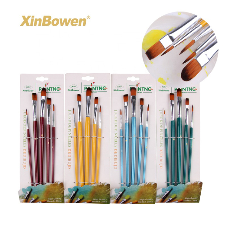 Xinbowen 4 цвета нейлоновые волосы кисть для рисования акварелью изготовленная на заказ картина маслом wall Art краски кисти для рисования набор