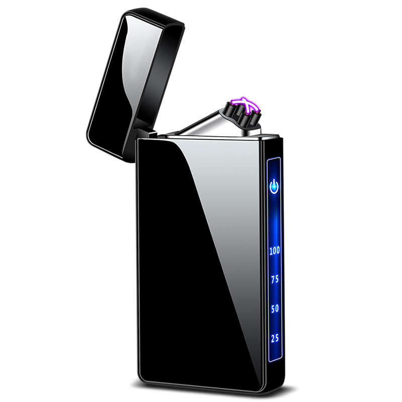 Светодиодная зажигалка с дисплеем питания, импульсная usb Зажигалка с двойной дугой, плазменная Зажигалка для сигар, ветрозащитная Электронная зажигалка для сигарет
