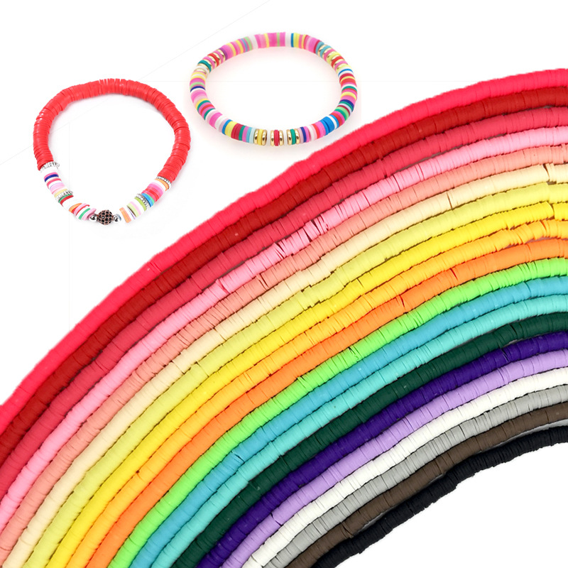 6MM Wholesale Custom Colorful Polymer Clay Beads Boho Bracelet Necklace Rainbow Beaded Accessories Jewelry