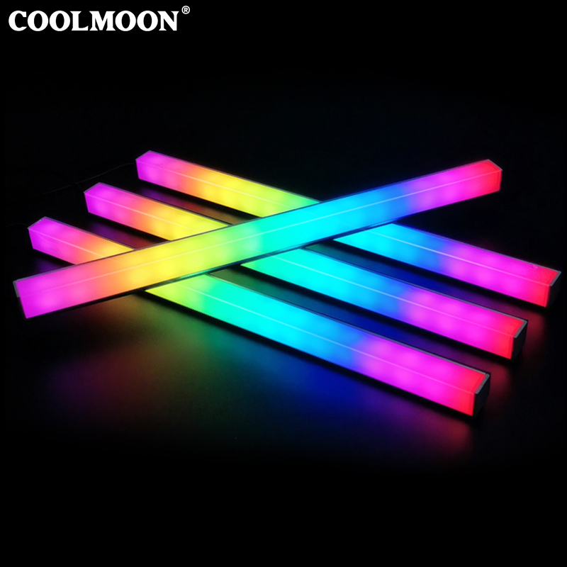 Адресуемая Светодиодная лента COOLMOON AR30 5 В, лента для освещения ARGB, двусторонняя Светодиодная лента из магнитного алюминиевого сплава