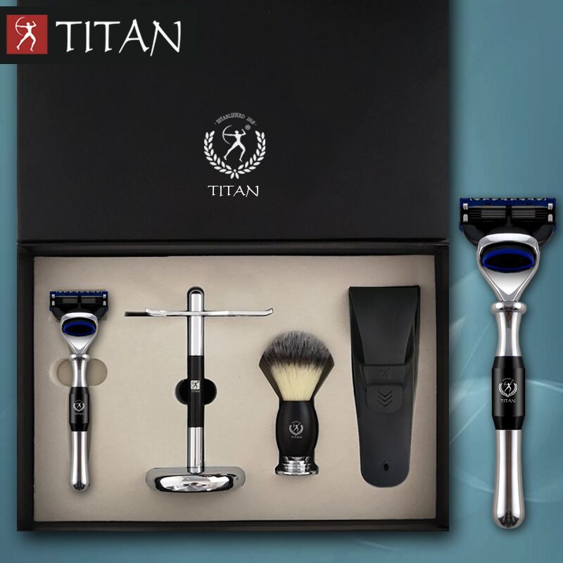 Мужской бритвенный набор Titan, бритва с 5 лезвиями, набор бритвенных станков, подарочный набор