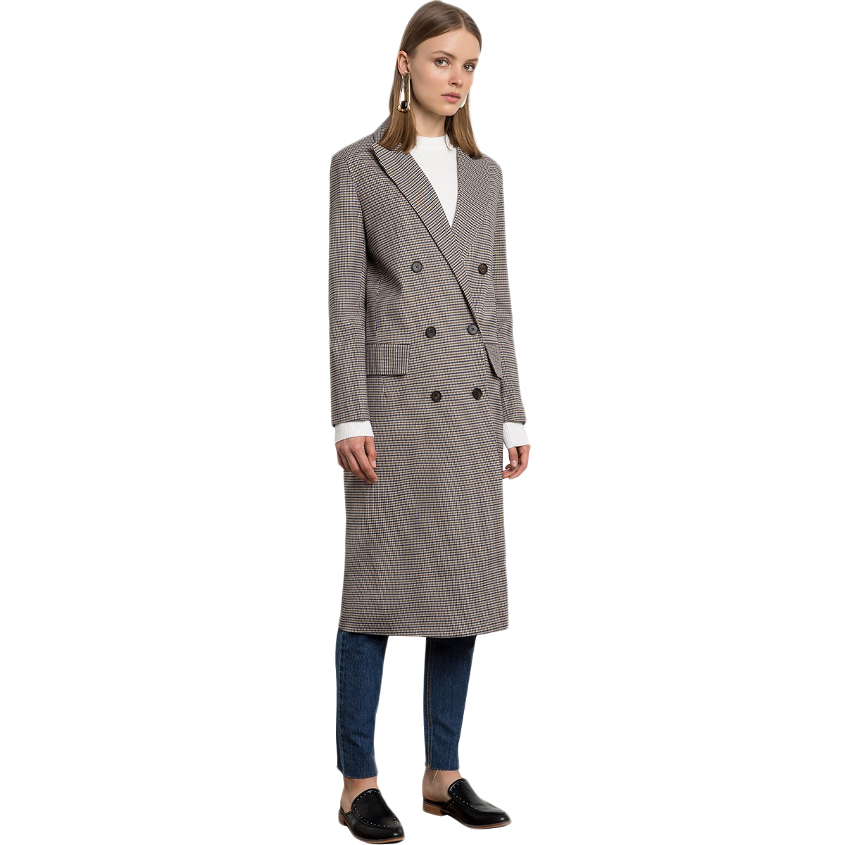 China Factory Wholesale Ladies Long Suit Check Stripe Jacket Custom New Autumn Black Polyester Women Windbreaker