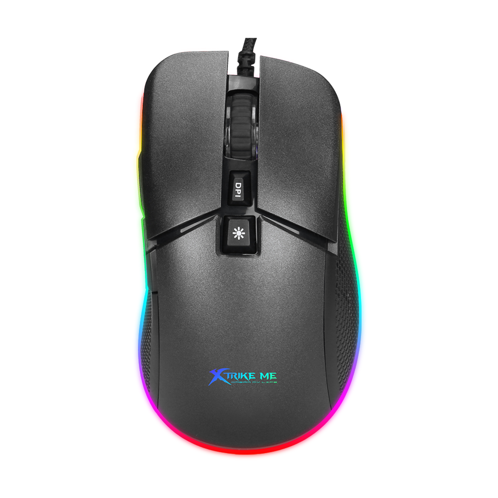 XTRIKE ME GM-310 компьютерная мышь для геймеров цветная (RGB) светодиодная подсветка 6400 точек/дюйм кабель в оплетке