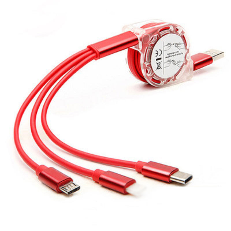 cantell cheap price Universal Retractable 3 in 1 Multi Multiple 3 in 1 USB Charging Cable