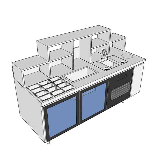 Hot Tea Bar Counter Milk tea shop equipment Stainless Steel For Food & Beverage Factory