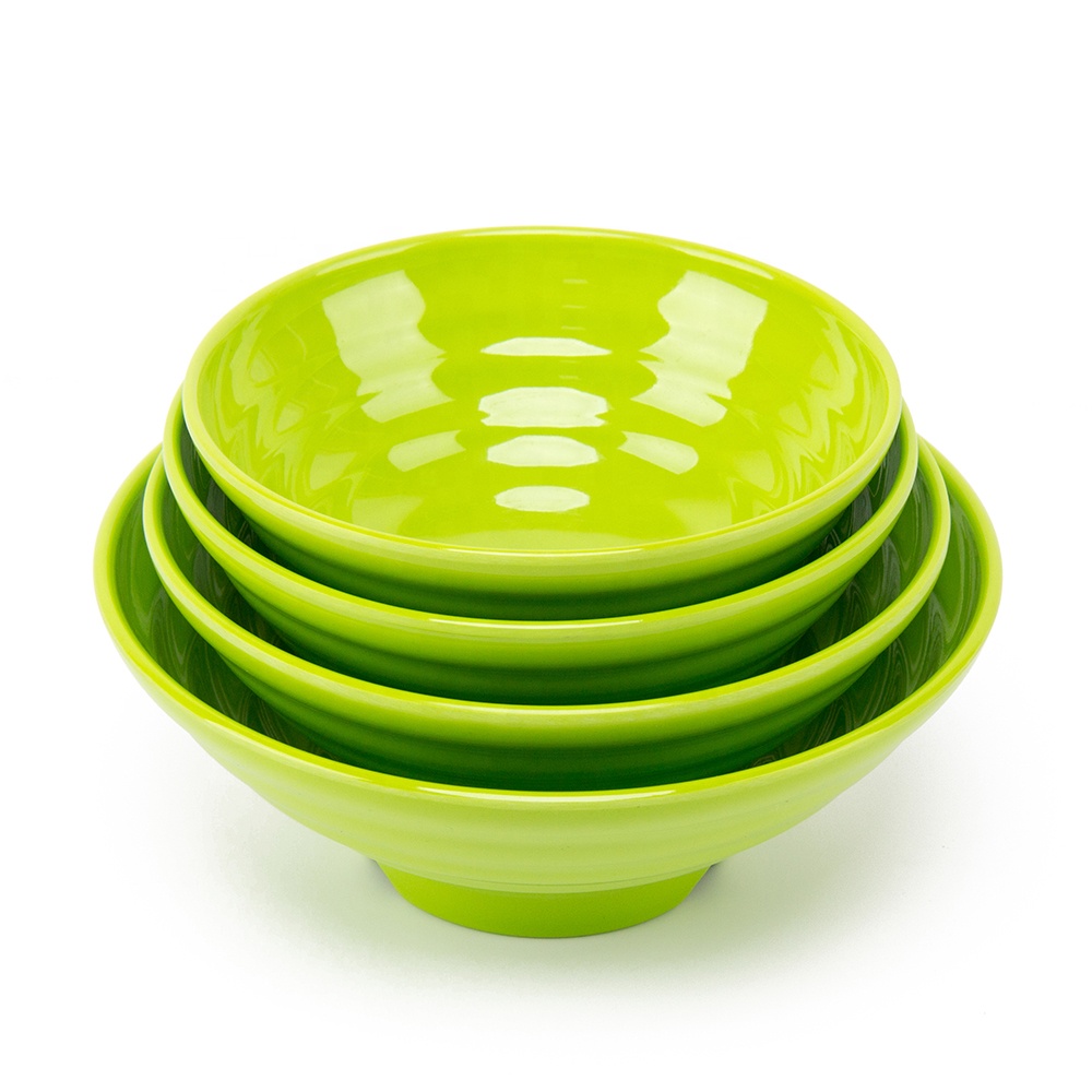 Wholesale Chinese Melamine Customized Green Plastic Noodle Bowl Set