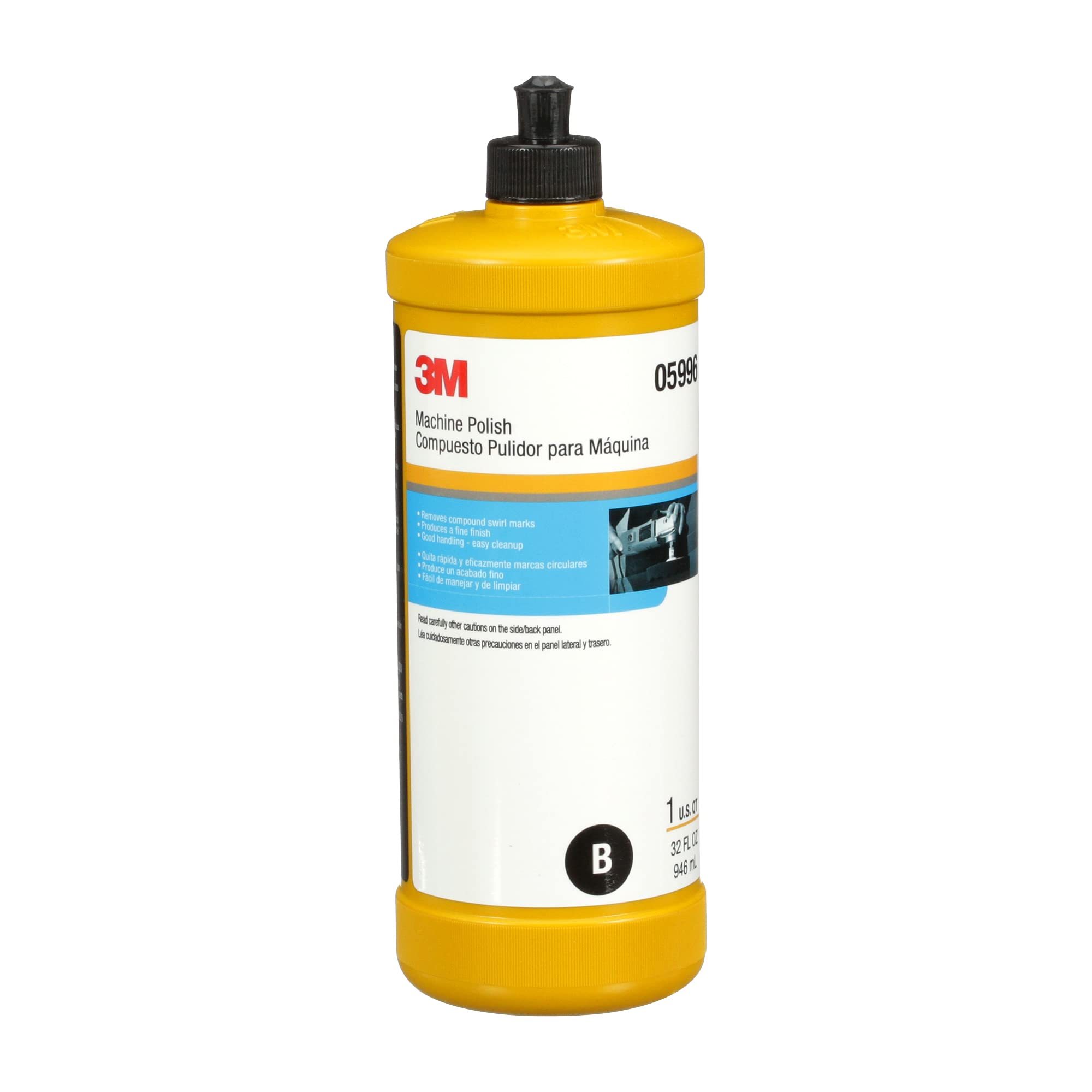 3M Machine Polish, 05996, Easy Cleanup, Silicone Free, 1 qt (32 fl oz/946 mL) 3M Car Wax Polish