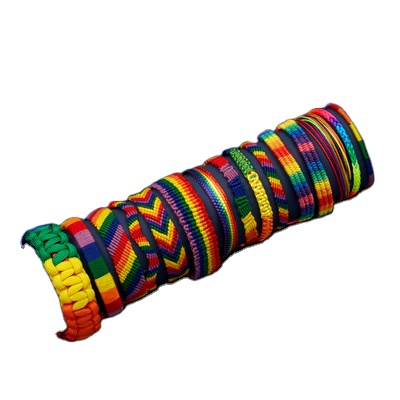 2021 Fashion Hand Woven Ornaments Rainbow Hand Rope Colorful Bracelet For Homosexuality