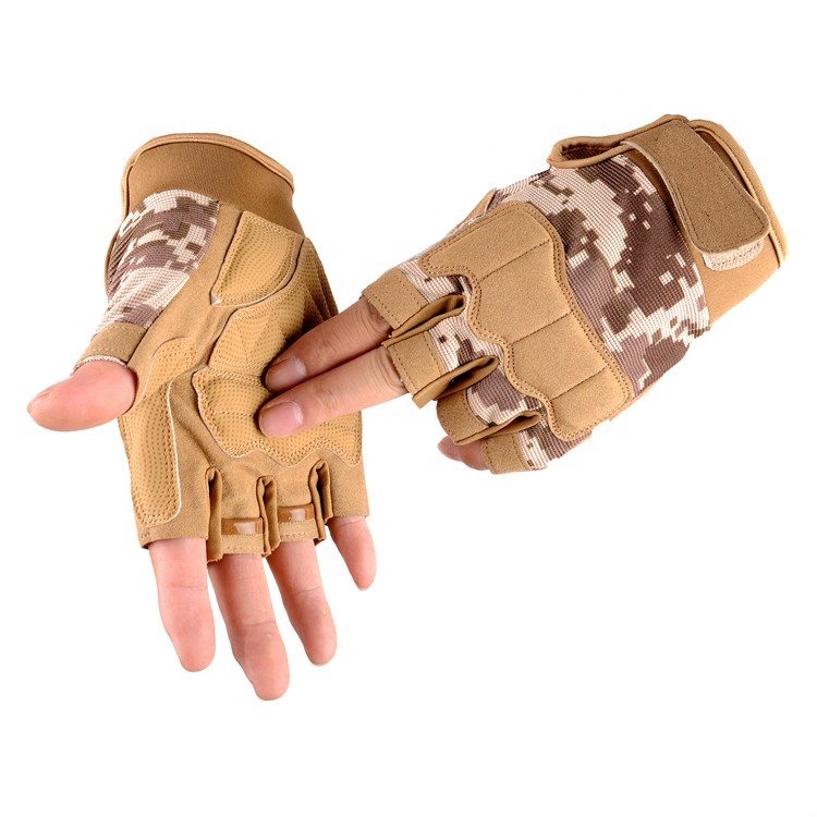 Safety adjustable army hand gloves tactical Half finger outdoor gloves sommer