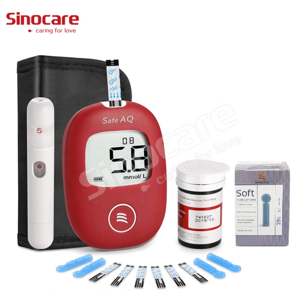 Неинвазивный Цифровой глюкометр Sinocare Safe AQ, умный бытовой прибор для быстрого обнаружения крови, глюкометр с 25 тест-полосками