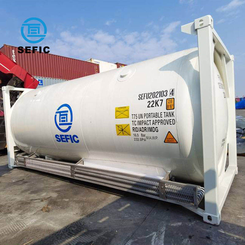 Asme 20 футов, криогенный контейнер для хранения жидкости Lox/lin/lar/lco2/СПГ, транспортный контейнер T75
