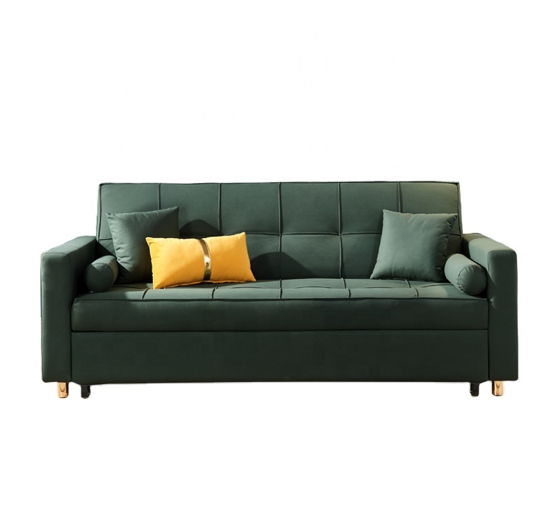 Hotel Antifouling cloth waterproof green color fabric deformed Sofa bed furniture