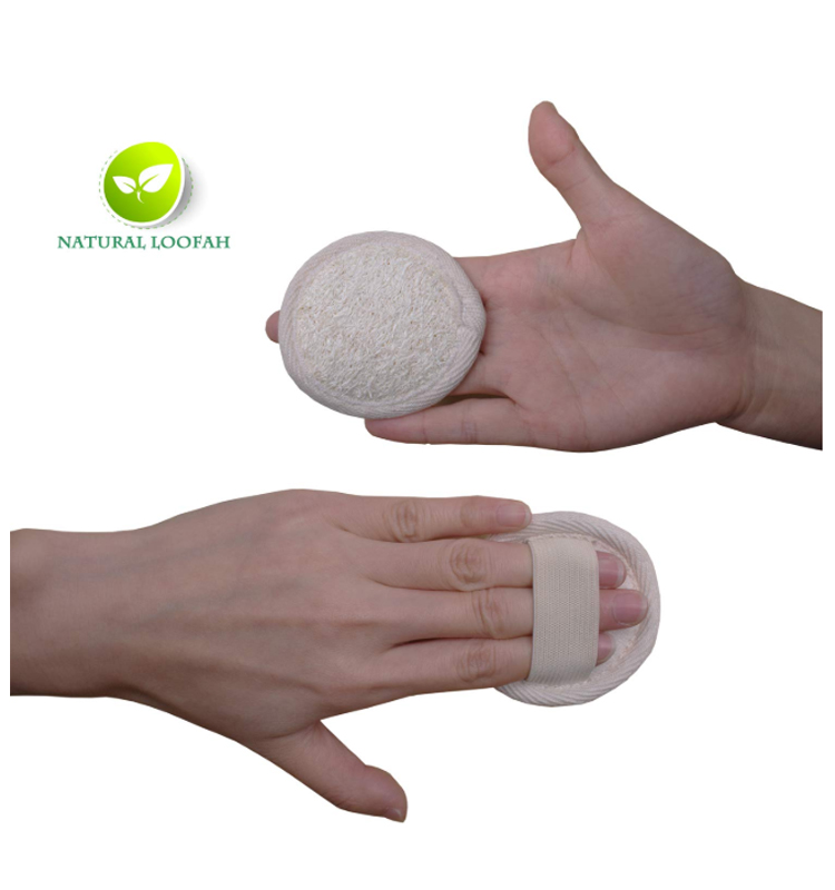 100% Natural Loofah Sponge Manual Facial Cleansing Scrubber Handheld Pad Exfoliating Loofah Face Brush Cleanser