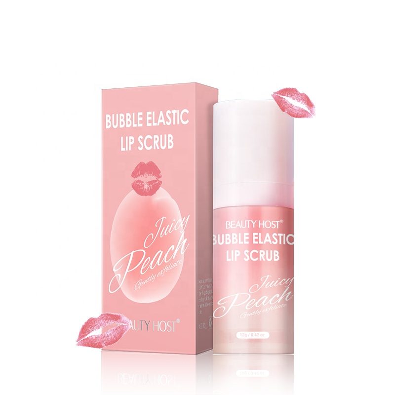 OEM Wholesale Private Label Natural Organic Vegan Peach Lip Care Exfoliating Sugar Lip Bubble Scrub