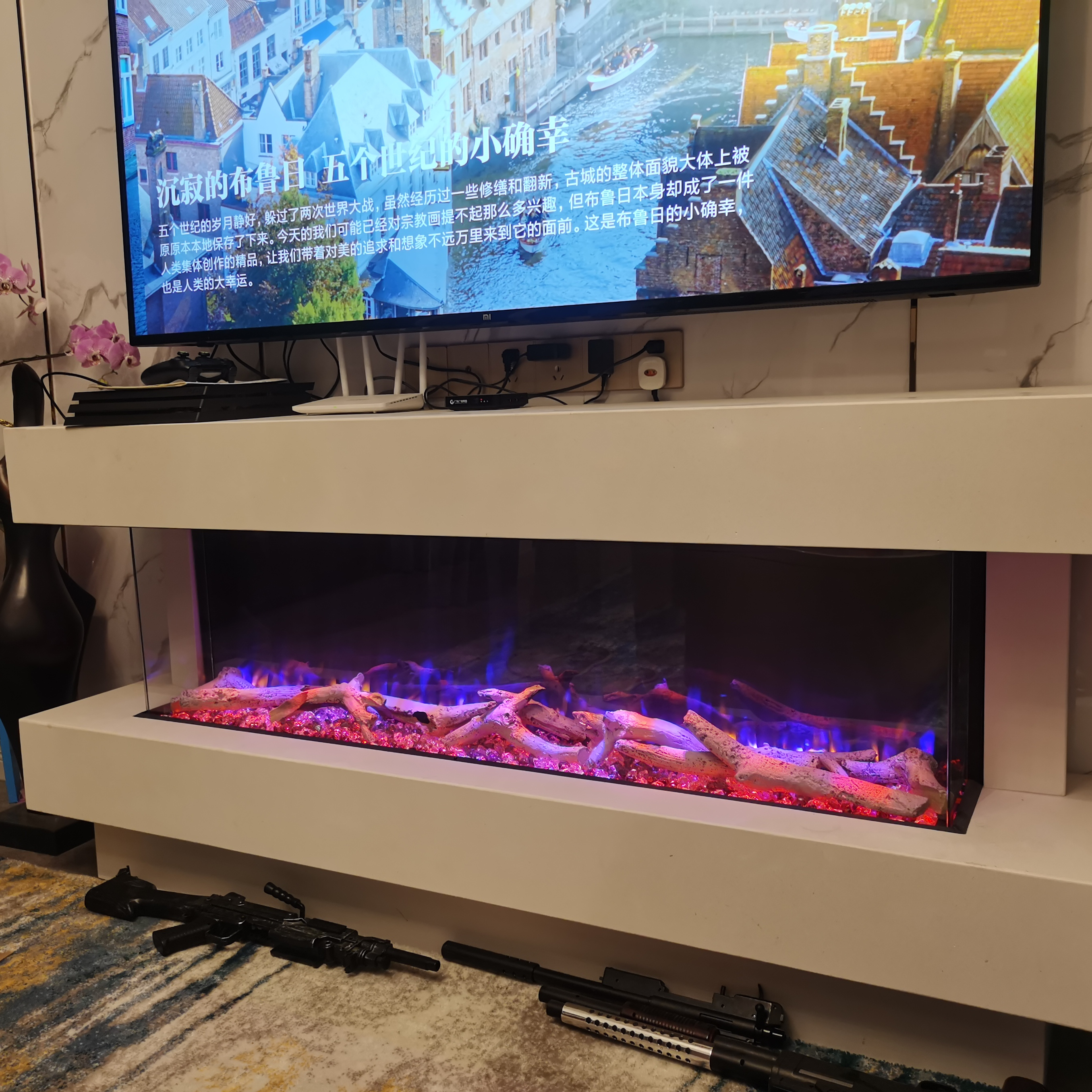Brand new design electric fireplace furniture european luxury fireplace