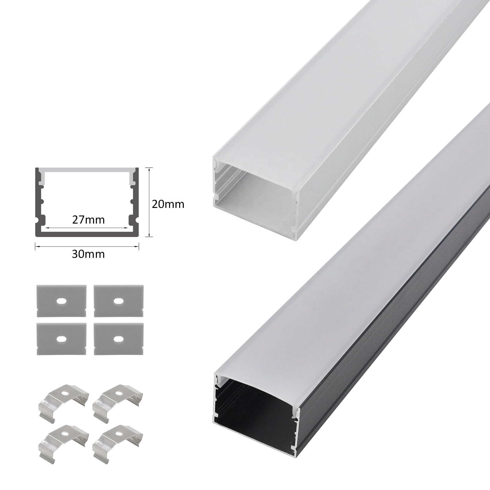 New Arrival 3020 Aluminium Light Profile 30*20mm Slot Diffuser Alloy Led Strip Light Channel Profile