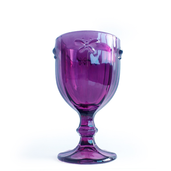 Colored glass goblet for wholesale