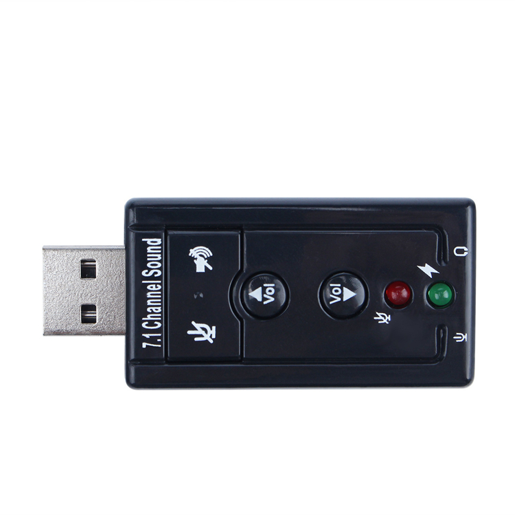 Корпус усилителя аудиоадаптера USB 7,1 черный внешняя звуковая карта компьютера для ПК ноутбука