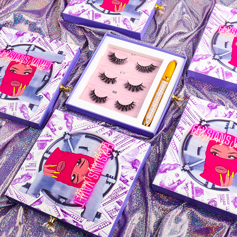 30mm Fluffy Real Mink Lashes 3d Strip Wholesale eyelash Vendor custom private label box kit package