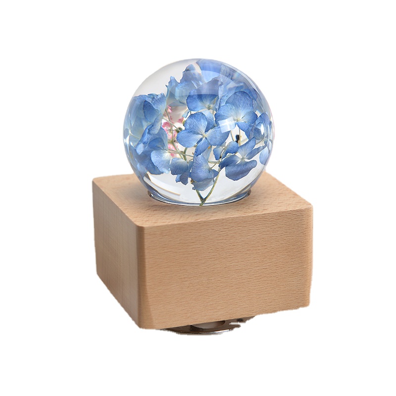Flower paper weight with light / night light music box