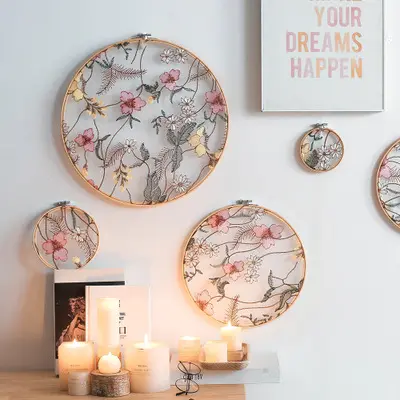 Artilady Nordic Handmade Craft Lace Wall Hanging Board Pin Bamboo Pin Holder Display Home Decoration Wedding Decor