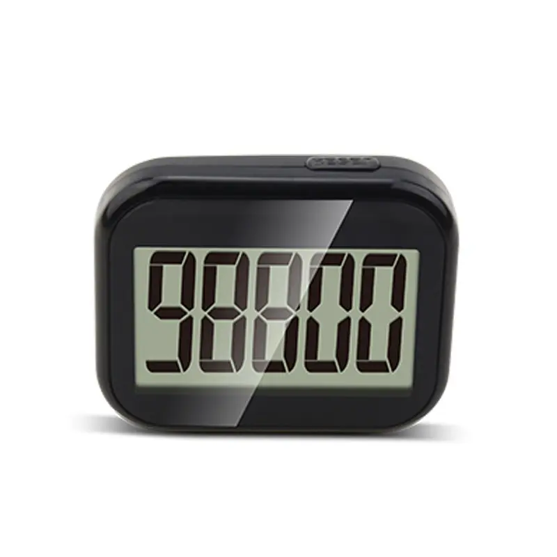 3D Single Function Lcd Large Screen Electronic Pedometer Square Thin Body Creative Ready Lanyard Sports Pedometer Step Counter