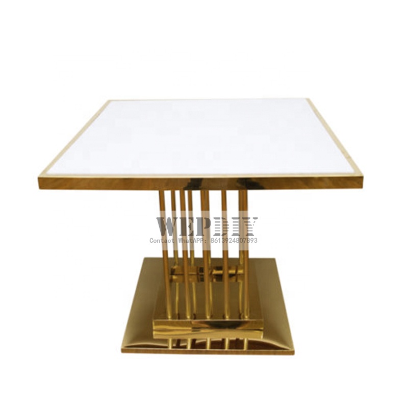 Light luxury wedding cake table garden decoration cabinet golden stainless steel marble entrance cabinet partition