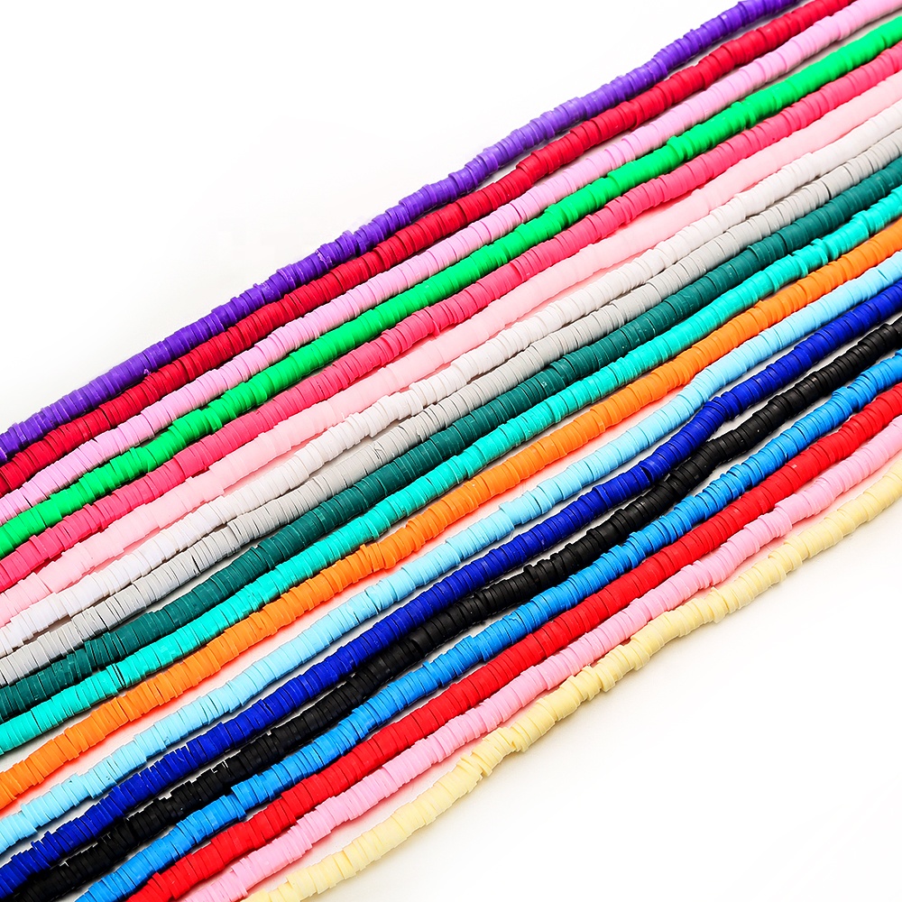 Fashion Flat Round Polymer Clay 6mm Beads Chip Disk Loose Spacer Handmade For DIY Children Jewelry Making ring Bracelet Necklace
