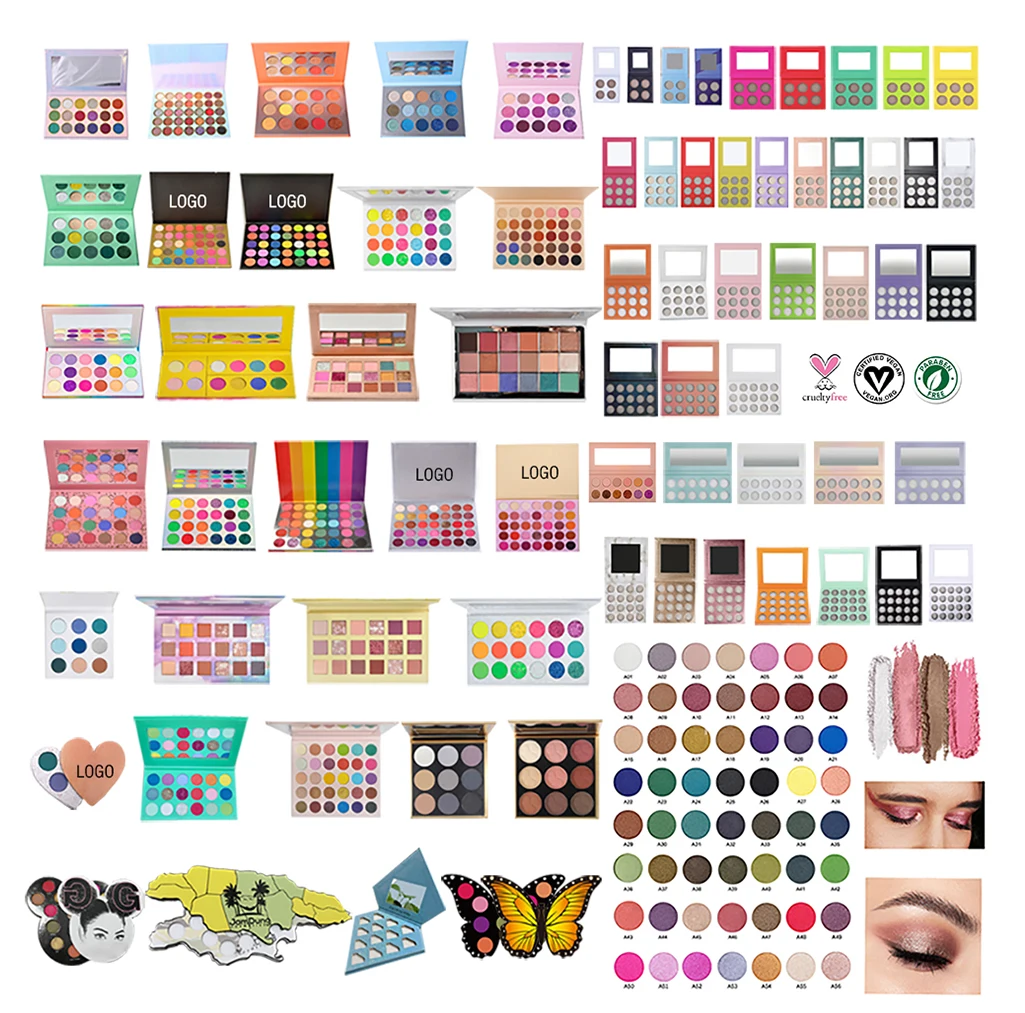 wholesale custom makeup cosmetic empty container private label packaging magnetic high pigment DIY nude vegan eyeshadow palette