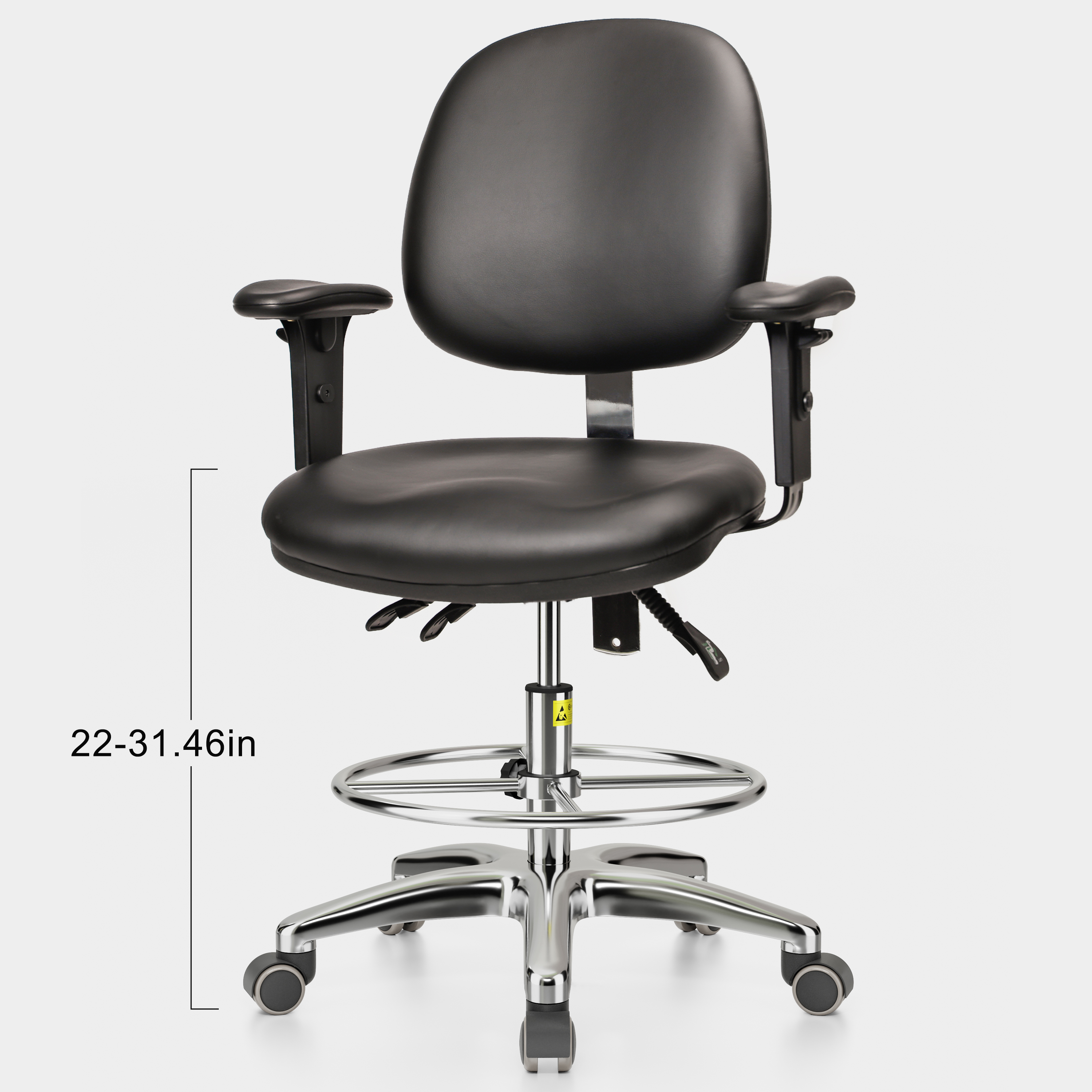 Laboratory chairs esd lab chair leather anti-static backrest dust-free workshop lift and rotate rocking leather chairs