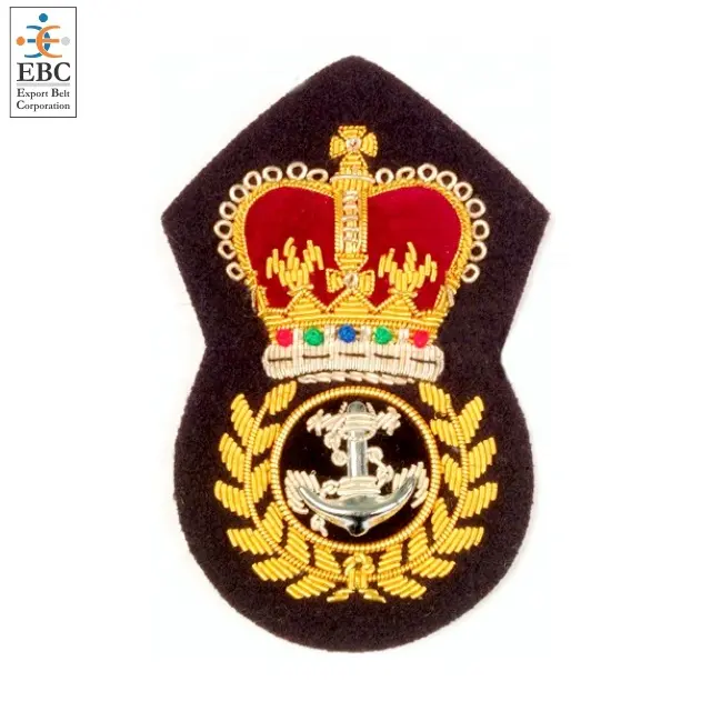 Gold & Silver wire badges, Blazer Badges, Custom Patch Hand Embroidery Flags bullion Gold Wire Crests