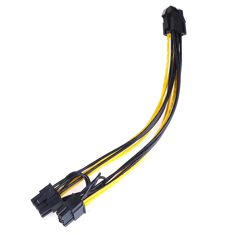 PCI-E 6-pin To 2x 6+2-pin (6-pin/8-pin) Power Splitter Cable Pcie Pci Express 20cm