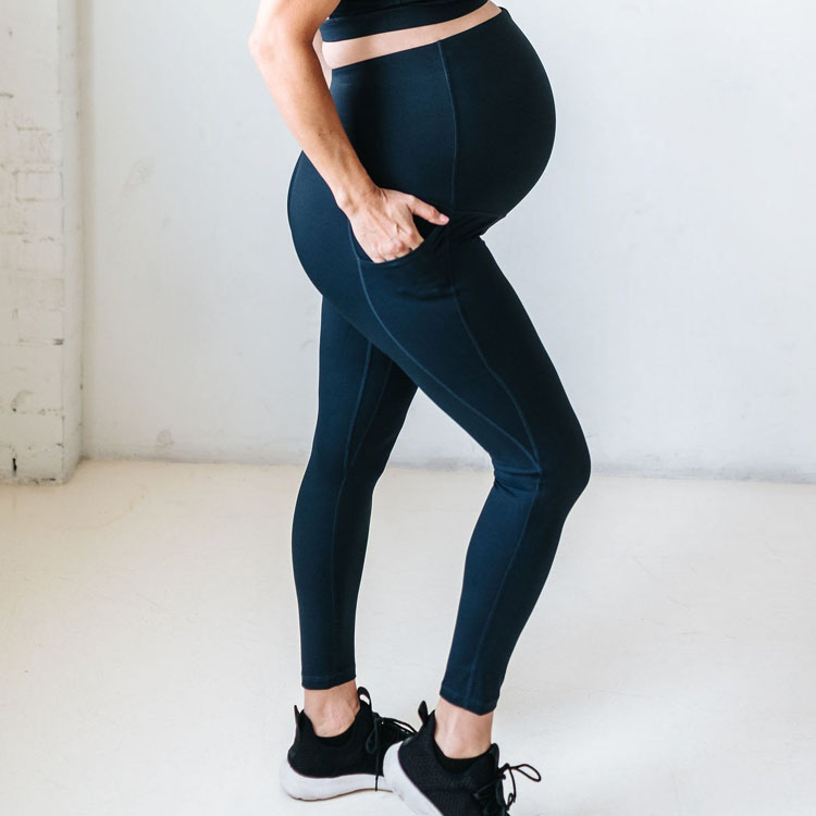 OEM/ODM workout maternity clothes Classic Style Soft Nylon Pregnant Women high waisted Maternity pants Pregnant Leggings